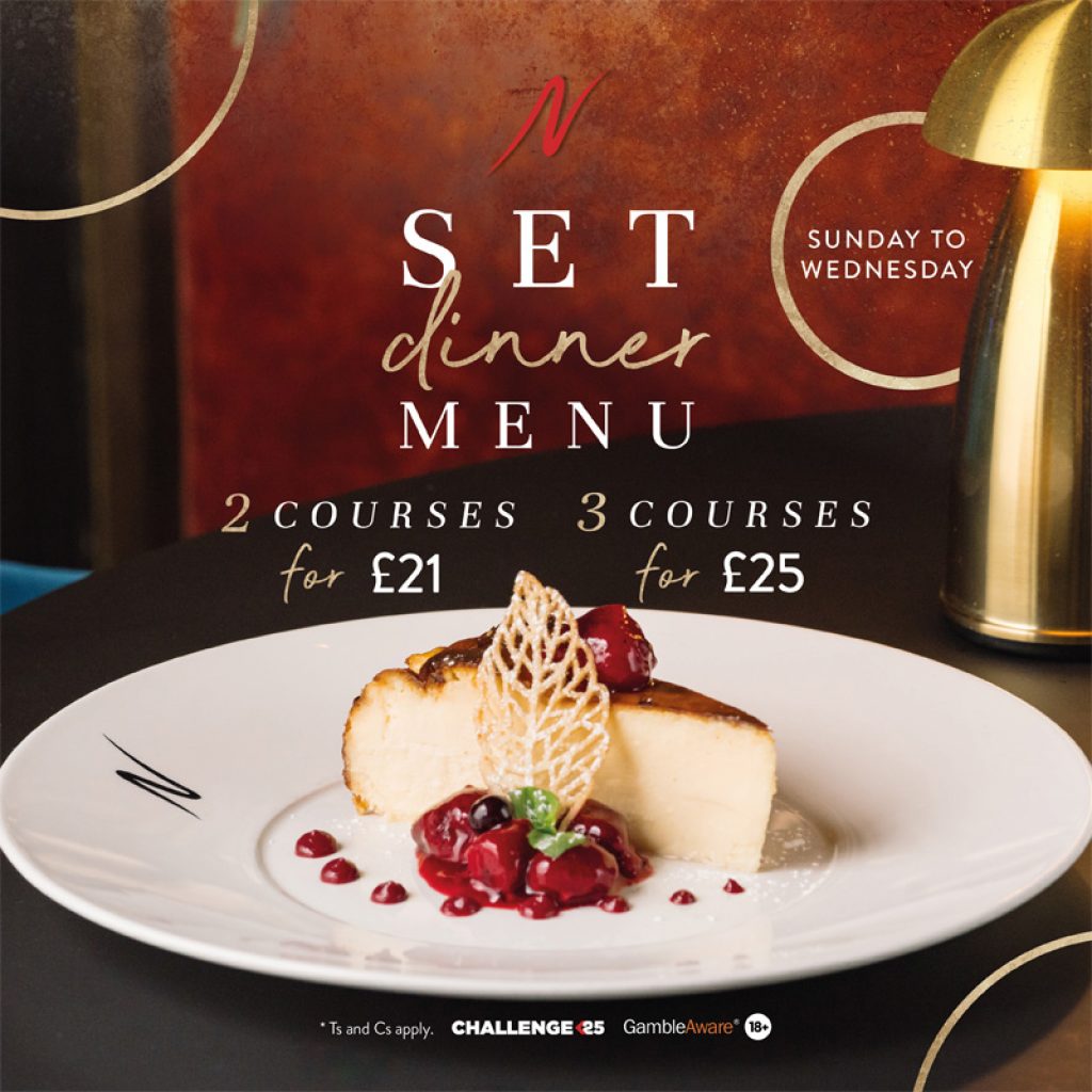 Set Dinner Menu - Napoleons Casinos & Restaurants