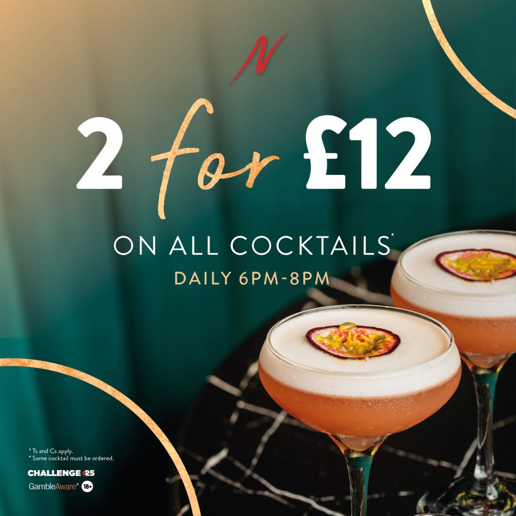 2 for £12 Cocktails -  - Napoleons Casinos & Restaurants